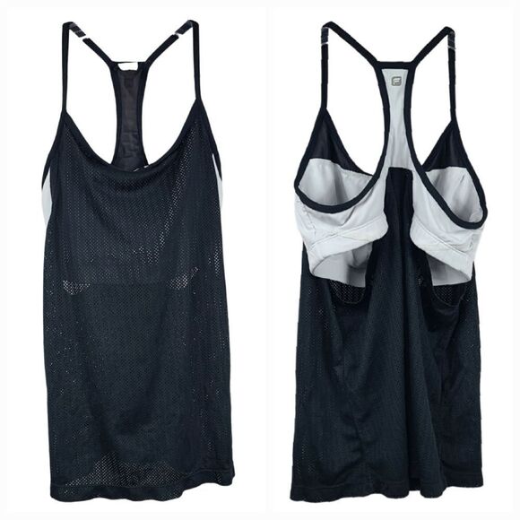 Fabletics Norwalk Tank Top Built in Shelf Bra Workout Gym Mesh Racerback Tee - Picture 1 of 10